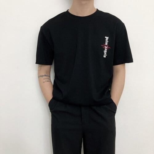 Palm Angels micro-standard T-shirt tide brand simple letter printing loose short sleeves