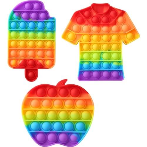 Push Bubble Sensory Fidget Toy Box Rainbow simpl dimple Figet Stress Reliever Toys Adult Child Funny Anti Stress Reliver