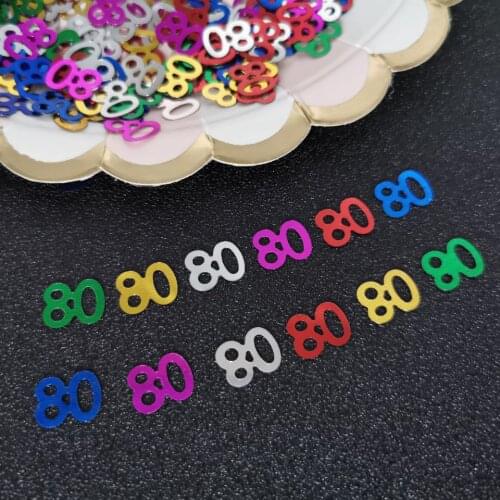15g Number 80 Table Confetti 80th Anniversary Celebration Event Party Decoration Confetit Sequins DIY Party Supplies 833pcs