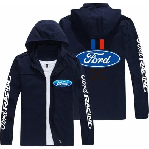2021 Spring Autumn New Ford Car Logo Print Mens Jacket Zipper Hoodie Male Casual Windbreaker Exploration Suit Aviator Jacket