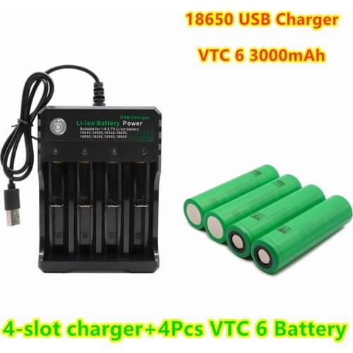 VTC6 18650 battery 3.7V 3000mAh rechargeable Li-ion Battery 30A Discharge High power battery tools flashlight Lithium battery