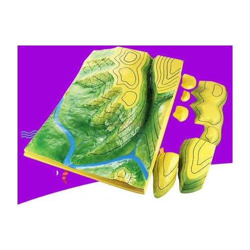 Magnetic attraction contour map interpretation model geography teaching aid geomorphology teaching instrument