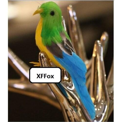 Small cute simulation bird model foam&furs real life green bird doll gift about 13cm xf2504