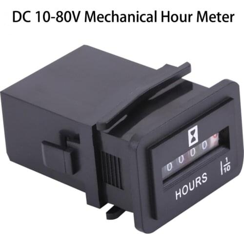 DC 6-80V Sealed Mechanical Hour Meter Gauge Counter for Diesel Gasoline Engine Generator Motor Boat Motorcycle Accessories New