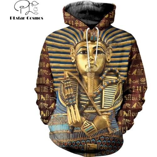 3D Printed Egypt King Tutankhamun Clothes Men Hoodie Harajuku Casual Hooded Sweatshirt Street Jacket Autumn Unisex hoodies KJ686