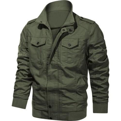 Shanghai Story Mens Military Jacket Casual Cotton Outdoor Windbreaker Jacket
