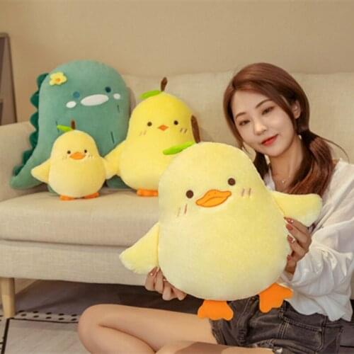 21-43CM Cartoon Chicken Duck Cactus Plush Toy Animal Chicken Duck Cactus Soft Sofa Back Cushion For Kids Birthday Gift