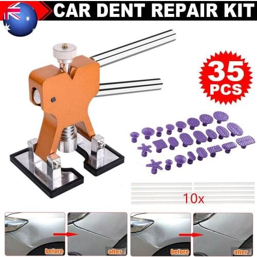 Paintless Dent Repair Car Dent Puller Kit Golden Dent Lifter with Puller Tabs Glue Sticks for Car Body Dent Repair