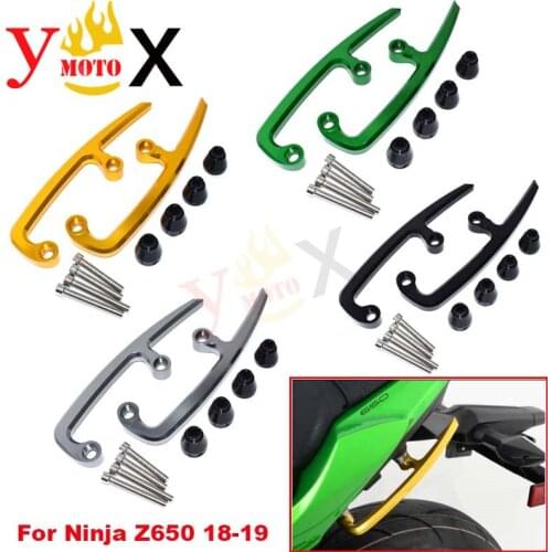 Ninja 650 Motorcycle CNC Rear Passenger Seat Hand Grab Rail Handgrip Bar Handle Support Bracket For Kawasaki Z650 2017-2019 18