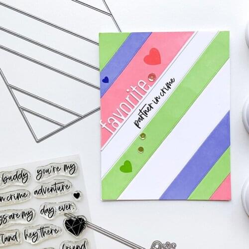 New Arrival 2021 Diagonal Line Die Background Cutting Dies Scrapbook Diary Decoration Stencil Ebossing Template DIY Maker Albums