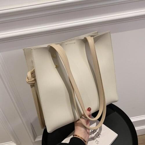 New Pu Leather Simple Handbags Famous Brands Women Crossbody Bag Shoulder Bag Casual Big Tote Vintage Ladies Hand Bags