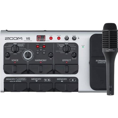 ZOOM V6 Professional Vocal Effect Processor Karaoke Recording Live Performance Harmony Noise Reduction Reverb Processing Effect