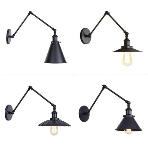 Industrial living room retro bedside lamp American bedroom iron stair lamp corridor craft decorative wall lamp
