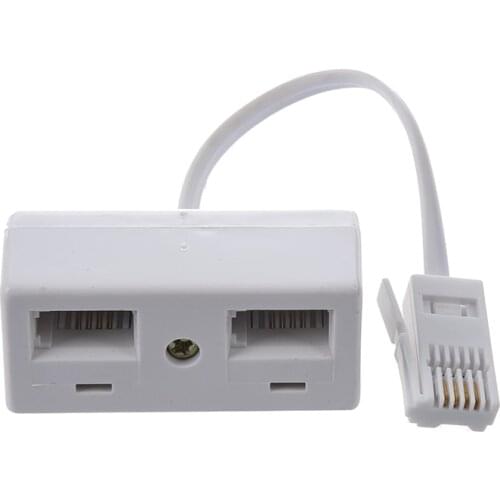 One BT Plug to Two UK BT Telephone Socket Adapter Splitter