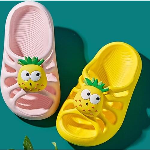 Fish bone pineapple slippers Baby Boys Girls Pineapple Slides Slippers Shower Bathroom Slipper Eva Children indoor baby slippers