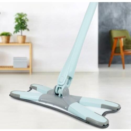 X-type Floor Mop with 2pcs Reusable Microfiber Pads 360 Degree Flat Mop for Home Replace Hand-free Wash Household Cleaning Tools