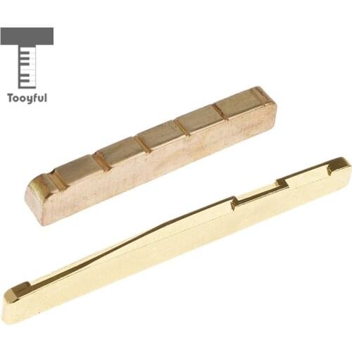Tooyful 6-String Guitar Slotted Saddle Nut Set Brass for Acoustic Guitar Accessories