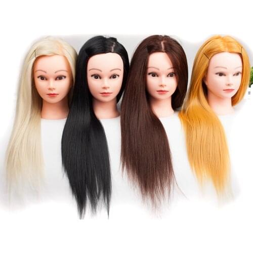Qp hiar White Blonde synthetic Hair Training Mannequin Head For Hairstyles Professional Practice Wig Head Women