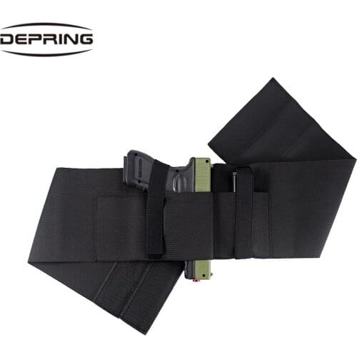 Versatile Concealed Carry Ambidextrous Belly Band Holster with Magazine Pouch for Glock Sig Sauer Ruger Kahr Beretta 1911