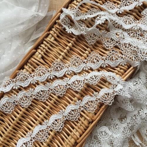 Narrow Water-soulble Embroidery Wedding Veil Lace Trim Handmade DIY Material Lace Fabric Decor Accessories Width 2.3cm 10Yds/lot