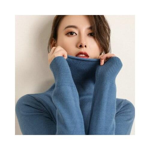 Turtleneck Solid Pullovers Women Sweaters Winter Vintage Ladys Knitted Sweaters Female Korean Long Sleeve Kawaii Jumper
