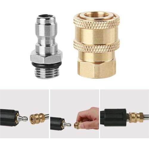 High Pressure Washer Water Gun Jet 1/4 inch Quick Connector with M14x1.5mm Brass Connector Sprinkler for Pot Lance Spray Nozzle