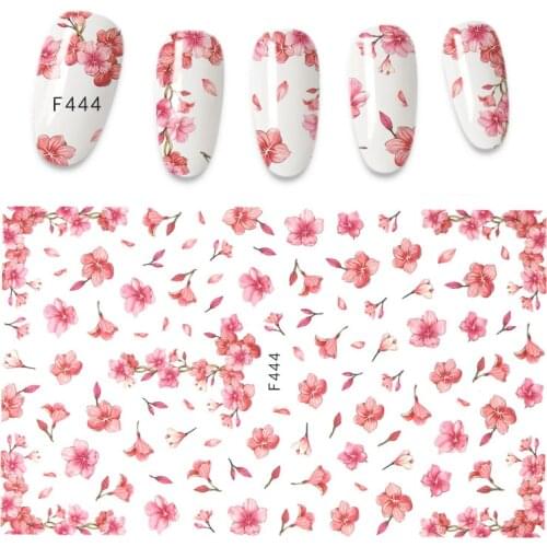1 Sheet 3D Floral Nail Sticker Adhesive Plants Colorful Beautiful Flowers Nail Transfer Sticker Decals Nail Art Decoration