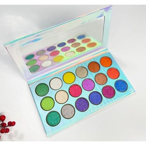 18 Colors Pearlescent Colorful Eyeshadow Palette Private Custom Glitter Eyeshadow