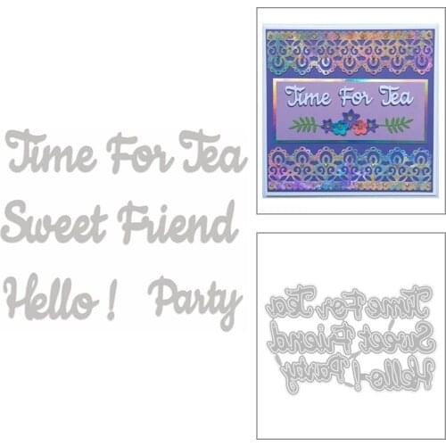 2020 New Sentiment Words Hello Metal Cutting Dies Friend and Party Die Cut Scrapbooking For Crafts Card Making No Stamps Sets