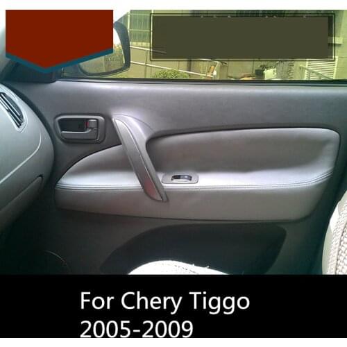 4PCS Microfibre Leather Interior Doors Panel Armrest Cover For Chery Tiggo 2006 07 08 2009 AAB096