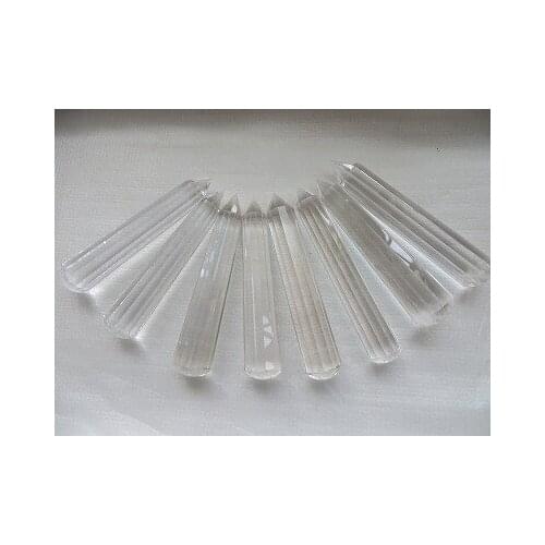 A **8 Long VOGEL Style Clear Natural QUARTZ CRYSTAL 12 sided POINT Round Bottom