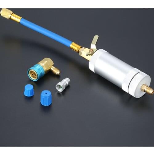 Car Auto A/C AC Air Condition Refrigeration Oil Dye Oil Injector R134a R12 R22 2 OZ Injection Tool Car Oil Coolant Filler Tube