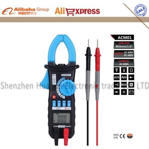 Bside ACM01 Counts Auto Range 600A Digital Electrician Clamp Meter Multimeter AC DC Voltmeter Ammeter Resistance Meter Tester