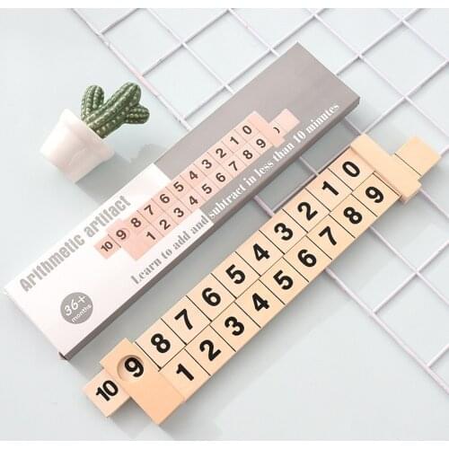 Wooden Digital Mathematics Calculator Decomposition Ruler 1 to 10 Learning Teaching Toy Children Early Education Toys Gift