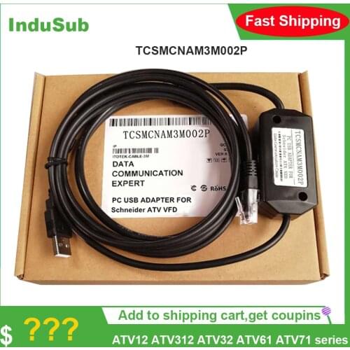 InduSub TCSMCNAM3M002P TV Inverter / LXM Servo Debug Programming Cable for ATV12 ATV312 ATV32 ATV61 ATV71 series