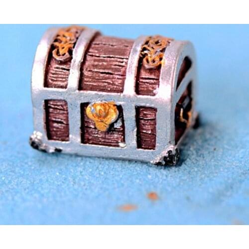 Pirate Treasure Chests Box Antique Creative Fish Tank Aquarium Decoration Pirate Treasure Gold Coins Box Ornament Resin Crafts