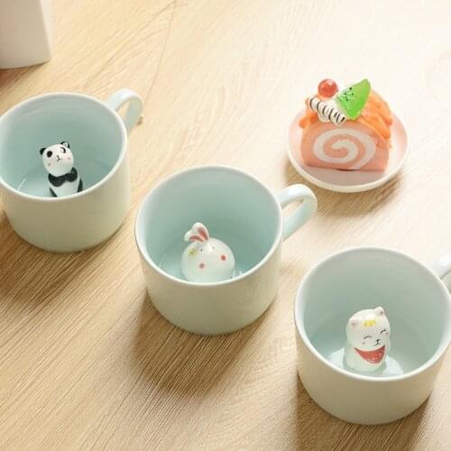 Creative Gifts 3D Animal Coffee Cup Cartoon Cute Ceramic Cup Creative Cup 230 Ml Cup (TRK1)