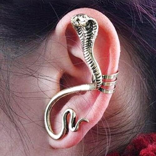 Cool Punk Style Cobra Ear Clip, Snake Earring Cuff For Left Ear 2 Colors