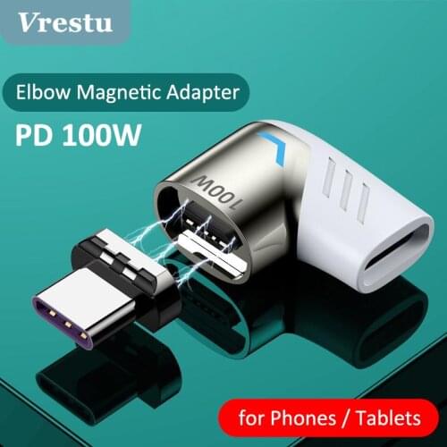 100W USB Type C Male to Female Connector Magnetic USB C Adapter 5A Magnet Convertor for Xiaomi Redmi Samsung S21 Macbook Laptop