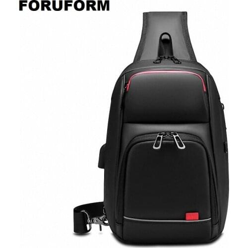 Luxury Brand Chest Bag USB Charging Messenger Crossbody Bags for Men Shoulder Sling Bag Short Trip Mobile Phone Bag