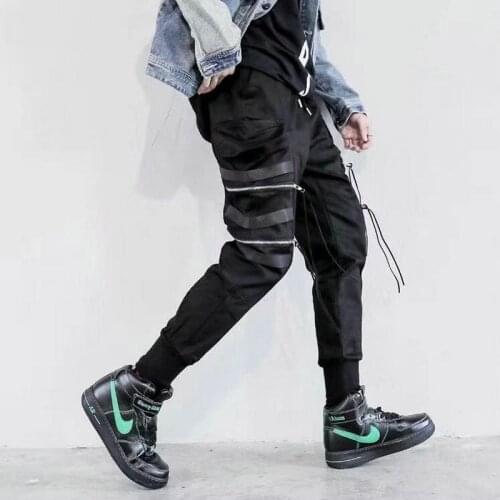 Streetwear Ribbons 2020 Mens Jogger Pants Hip Hop Sweatpants Joggers Trousers Tactical Mens Pants Cargo Harem Pants Men Clothes