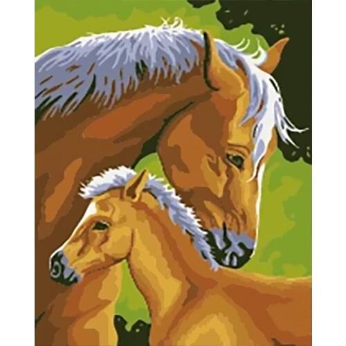 Frame DIY Painting By Numbers acrylic Colorful Animals Horse Hand Painted Oil Paint By Numbers For Home Decor Art