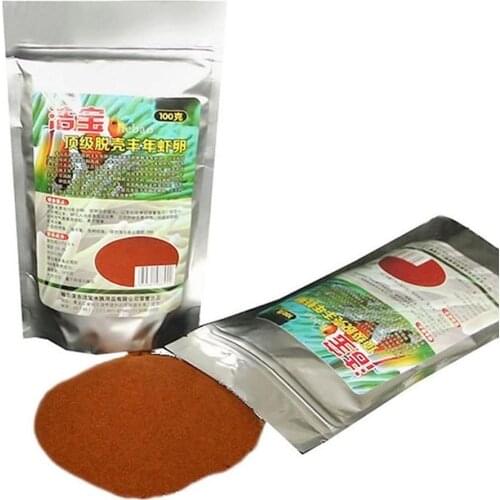 100g Hulled Young Shrimp Eggs Natural Juvenile Open Forage Small Feed Aquarium Fish Supplies Ornamental Food Guppy C3M4