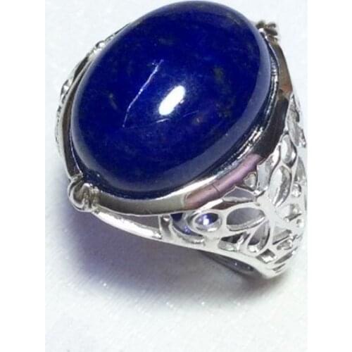 New 100% real S925 silver inlaid with natural Afghan lapis lazuli ring for man butterfly engraved 925 silver men and women rings