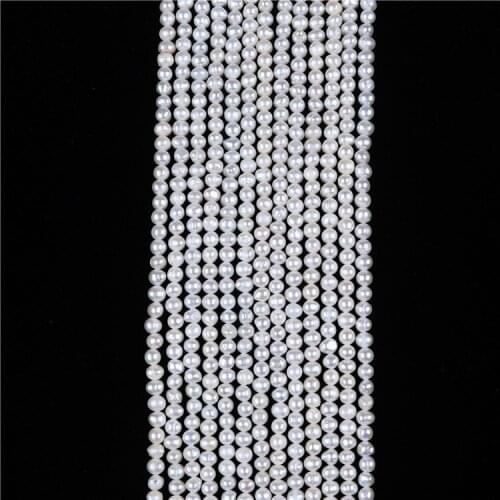 Wholesale white 4-5mm potato pearl strands for making jewelry