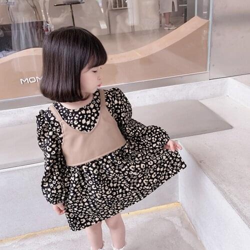 Toddler Girl Dresses Leopard Pattern Dress For Girl Casual Style Dress For Kids Spring Autumn Costume For Girls