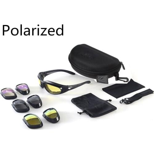 4 Lens Polarized Tactical Sunglasses Airsoft Hunting Shooting Glasses UV400 Protection Military Sports Eyewear Army Goggles