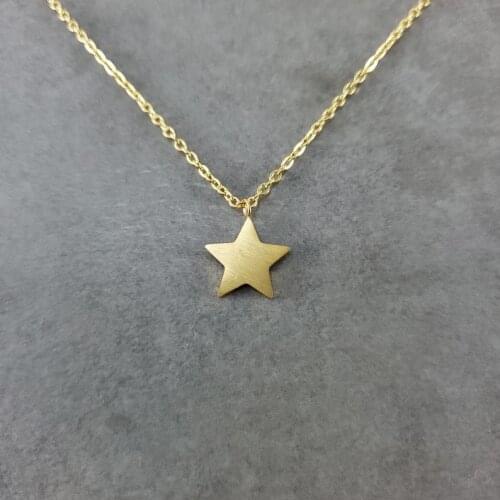 Simple Star Necklace Sun Shiny Dainty Good Luck Karma Charm Pendant Necklace Stainless Steel Accessories Bijoux Femme BFF Gifts