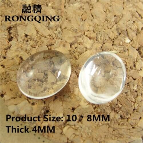 RONGQING 300pcs/lot Clear Oval Cabochon 10*8MM DIY Magnifier Cabochon Beads for Jewelry Accessories