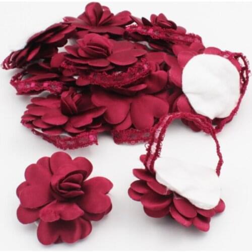 Maroon Cotton henna Hand Flower 12 Pcs wedding bride mariage хна henna